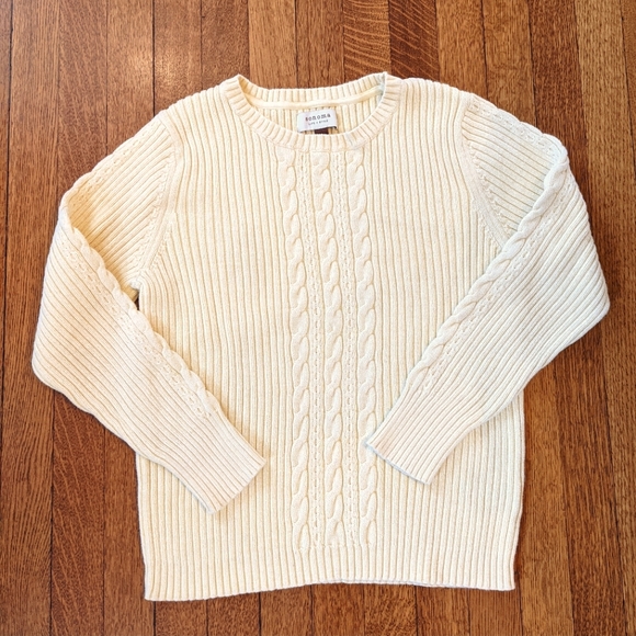 Sonoma Pale Yellow Cable Knit Sweater